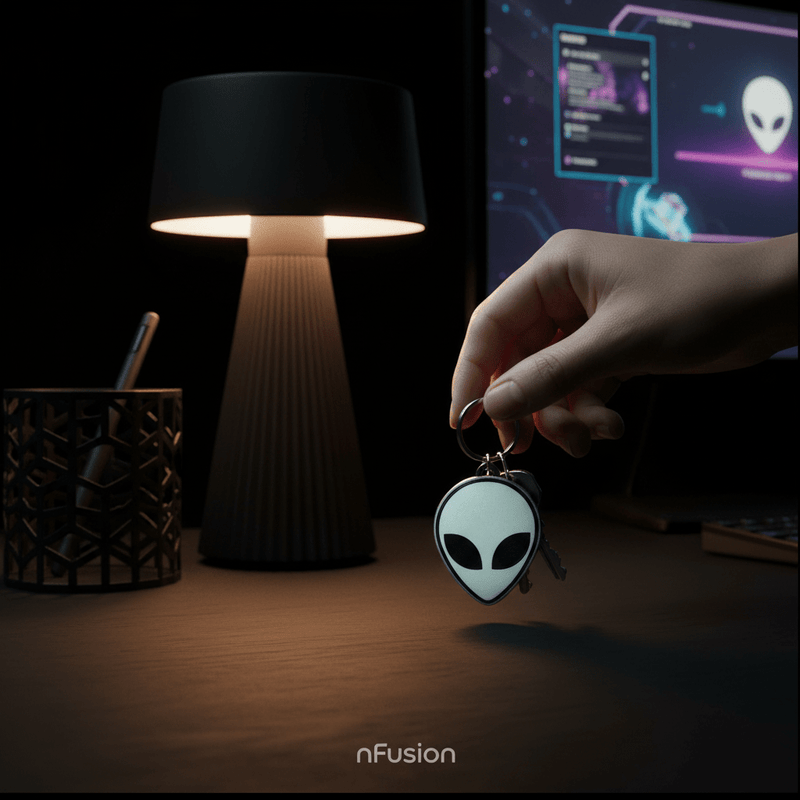Alien Keychain, 3D-printed keychain by nFusion