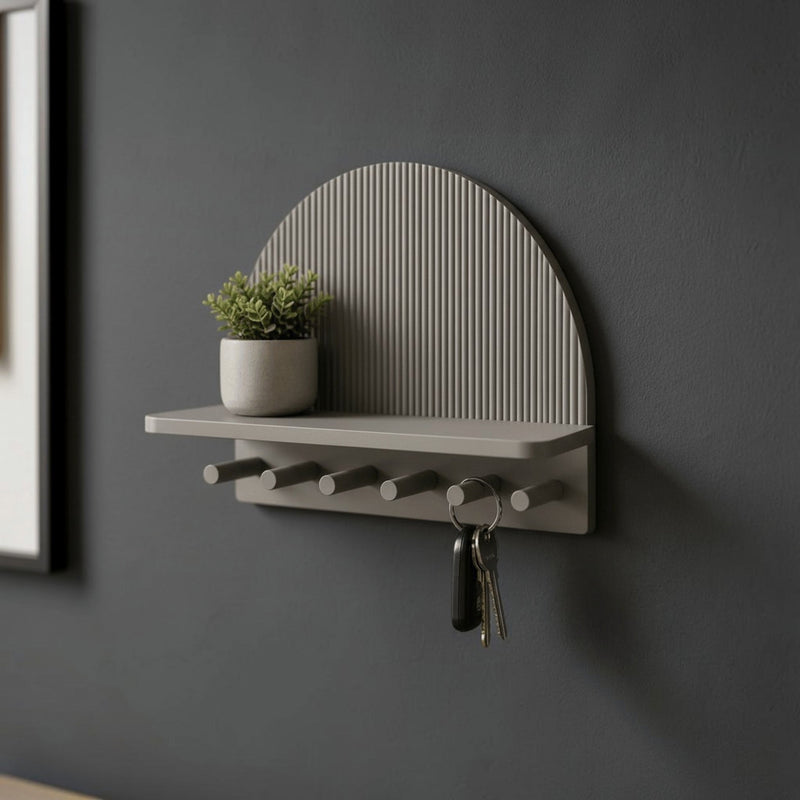 Fluted Key Shelf, 3D-printed wall key shelf by nFusion