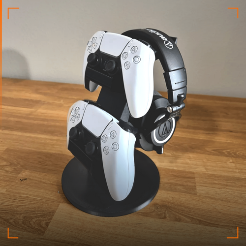 3-IN-1 Holder, 3D-printed stand for two controllers and a headset by nFusion