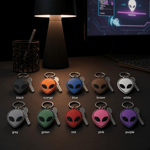 Alien Keychain, 3D-printed keychain by nFusion, view 2