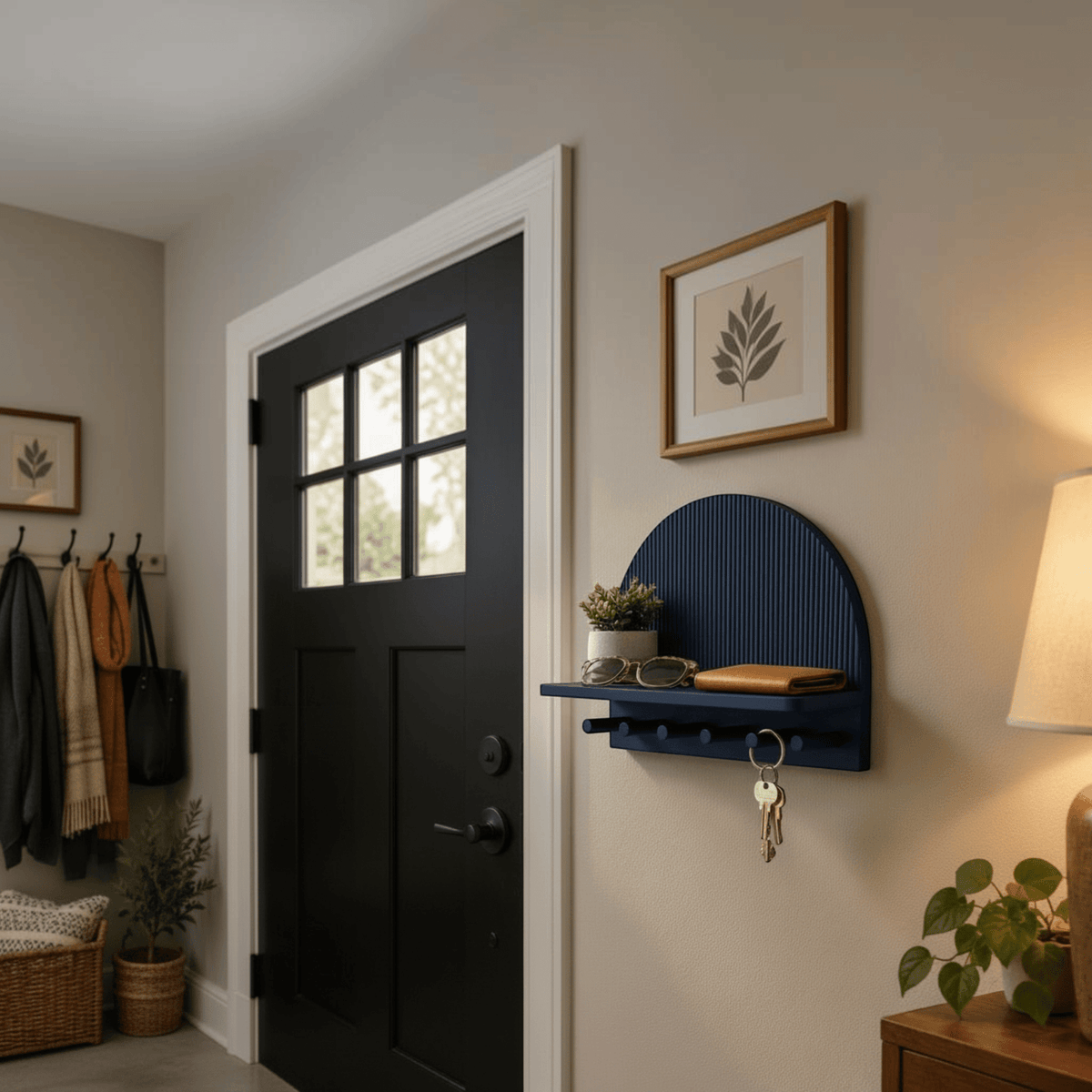 Fluted Key Shelf, 3D-printed wall key shelf by nFusion, view 4