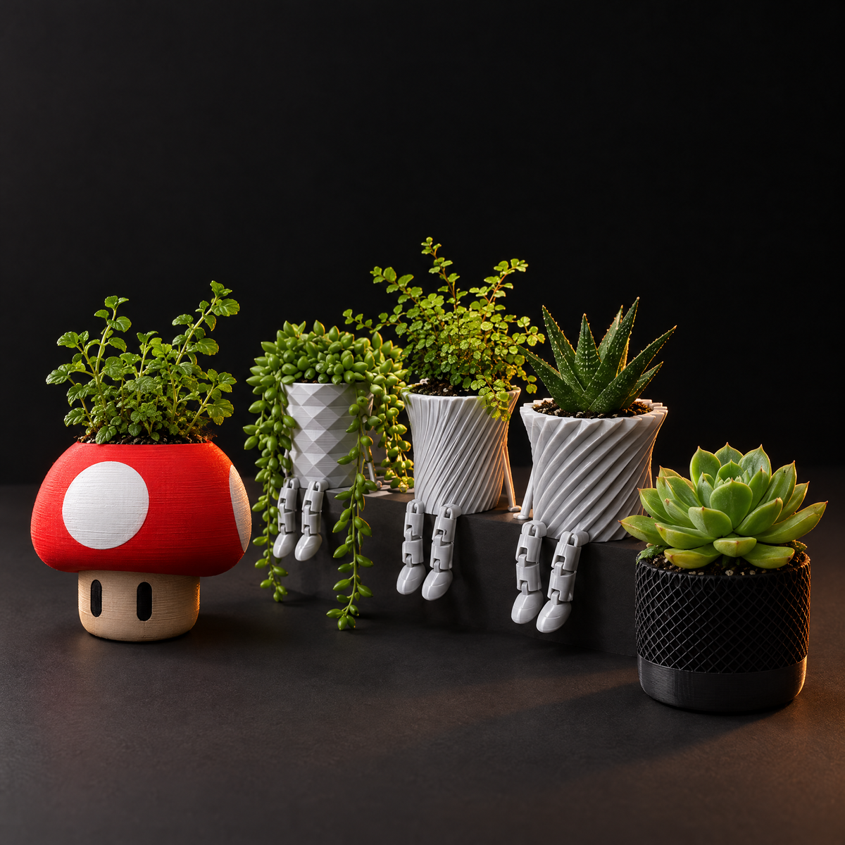 Plant Lover bundle: Super Planter, Sitty Planters and Mesh Planter