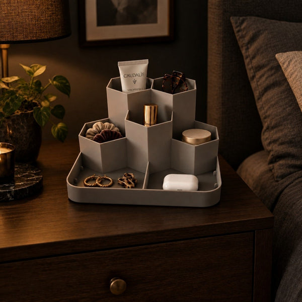 Hive Organizer, 3D-printed honeycomb vanity organizer by nFusion