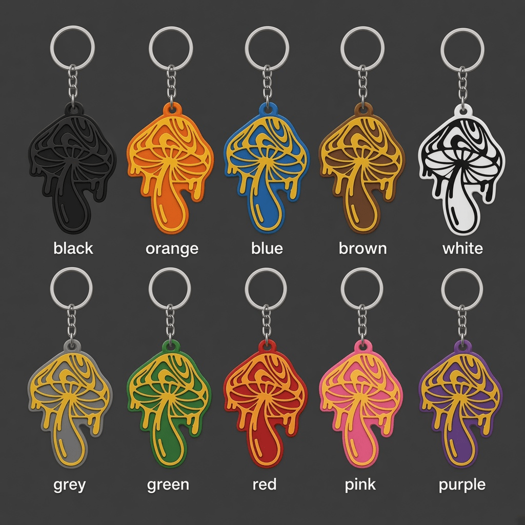 Melty Shroom Keychain, 3D-printed keychain by nFusion, view 2