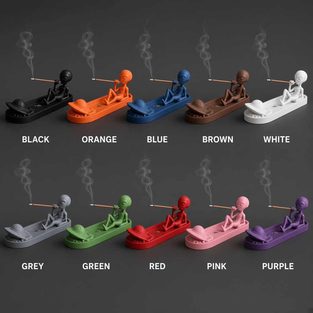 Smokey 3zouz, 3D-printed alien incense holder by nFusion, view 3