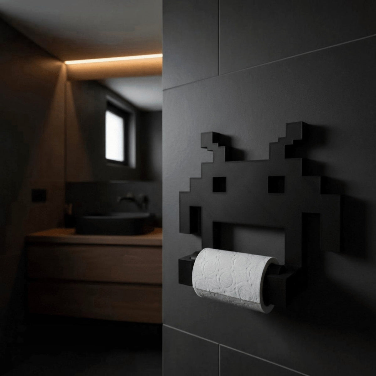 Space Invader TP Holder, 3D-printed toilet paper holder by nFusion