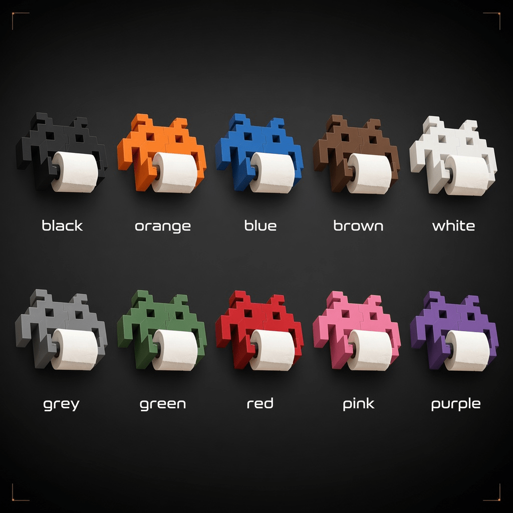 Space Invader TP Holder, 3D-printed toilet paper holder by nFusion, view 2